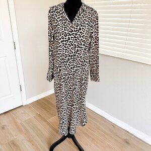 H&M Leopard Print Long Sleeve Dress
